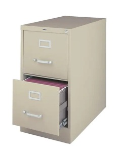 Staples 2-Drawer Vertical File Cabinet, Locking, Letter, 26.5"D