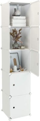 Aeitc 5-Cube (11.8"x11.8") Plastic Storage Shelving with Doors