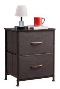 Somdot Nightstand with Removable Fabric Bins