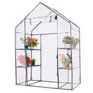 Portable Mini Walk In Outdoor 3 Tier 6 Shelves Greenhouse