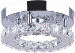 Dixun Modern Mini Led Chandelier Semi Flush Mount Crystal Ceiling Lighting